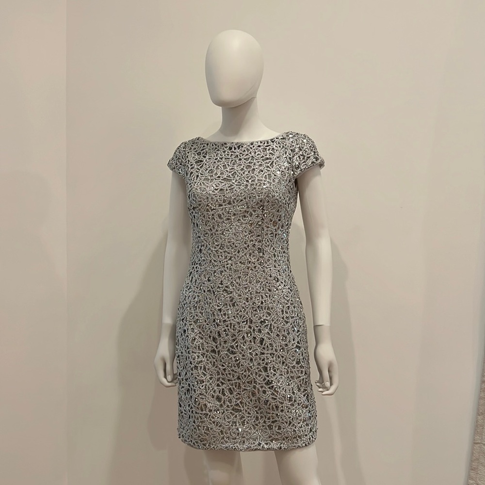 Adrianna Papel sparkly silver sequin dress